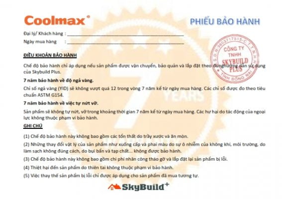 7 Years Warranty Letter Coolmax 001